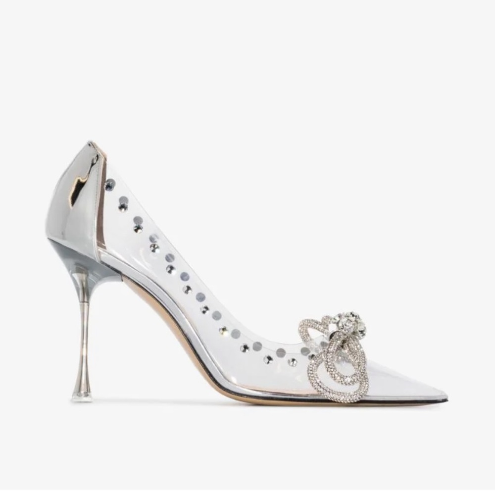 Mach Mach Double Bow PVC Clear Pumps Heels